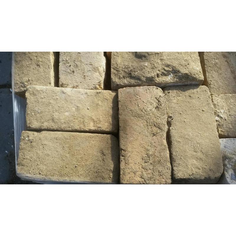 Reclaimed buff bricks