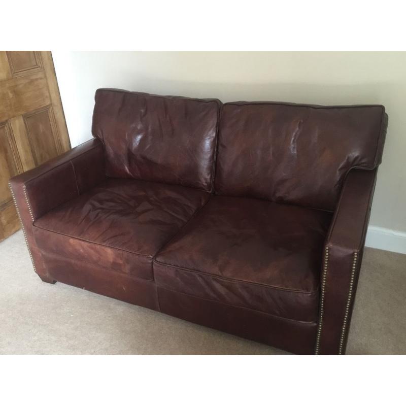 Halo two seater leather sofa - good condition